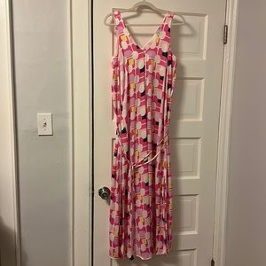 Pink maxi dress with built in bra